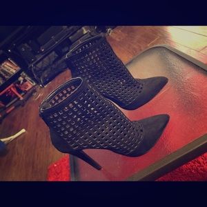 Black high heel boots